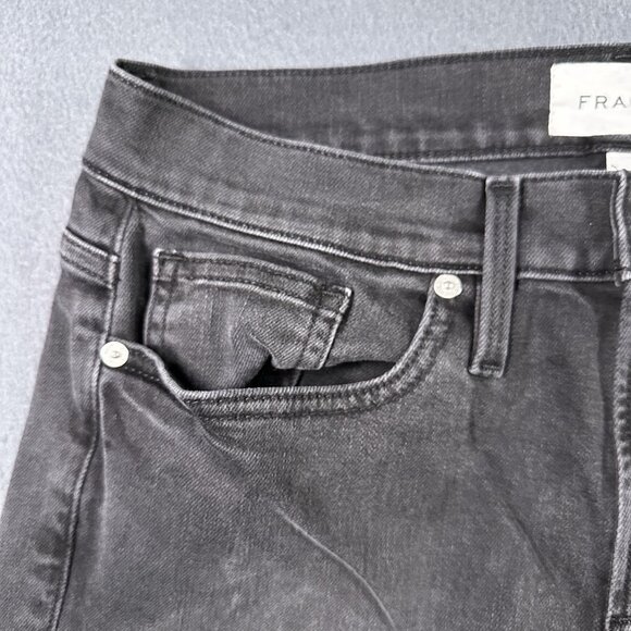 Frame Jeans Mens 31 Fade To Grey L'Homme Slim Black Stretch Denim Pants - Picture 4 of 12